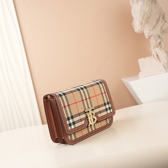Burberry Beige and Red Check Crossbody Bag - Picture 2 of 7